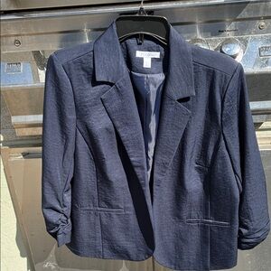 Roz & Ali Charcoal Blazer with Ruched Sleeves